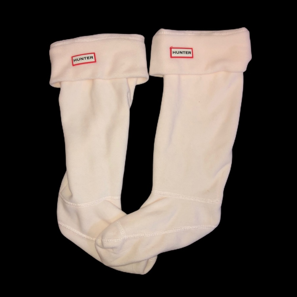 Hunter Boots Cream Fleece Socks Size: L